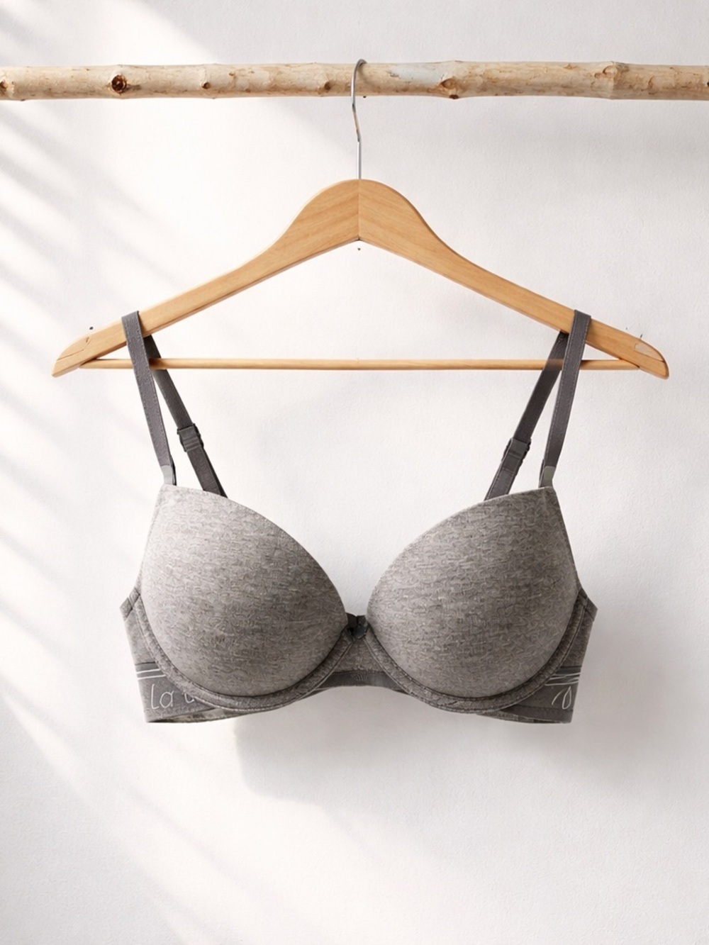 La SENZA Light Gray Bra | Remix Push Up Plunge | 32B